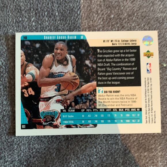 NBA collectable Shareef Abdur- Rahim Basketball card - Picture 2 of 2